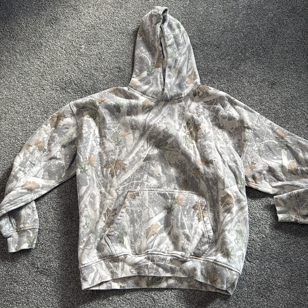 Abercrombie light wash camo hoodie